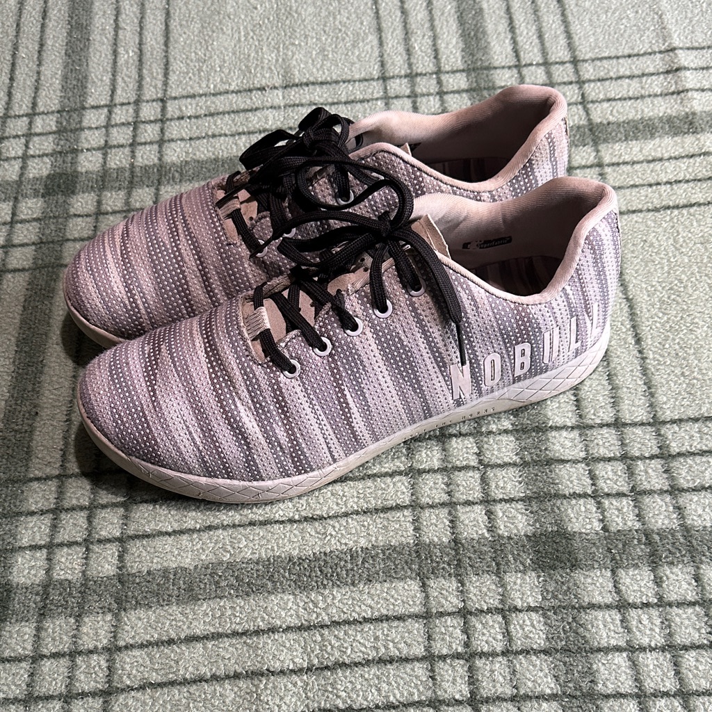 Nobull Men’s Size 13 Striped Gray And Black Sneakers